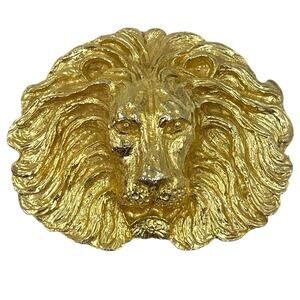 VINTAGE HUGE LION HEAD BELT BUCKLE BY MIMI DI N SIGNED 1987 HARD TO FIND VGUC